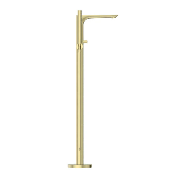 Nero Bianca Floor Standing Bath Mixer With Hand Shower | Brushed Gold | - Image 3