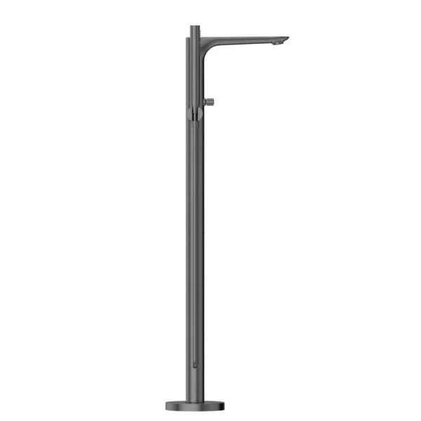 Nero Bianca Floor Standing Bath Mixer With Hand Shower | Gun Metal | - Image 3