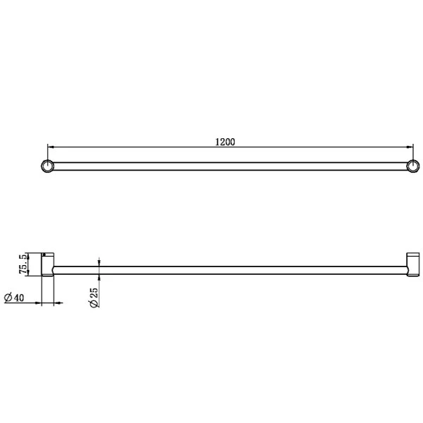 Nero Mecca Care 25mm Grab Rail 1200mm | Brushed Gold | - Image 3