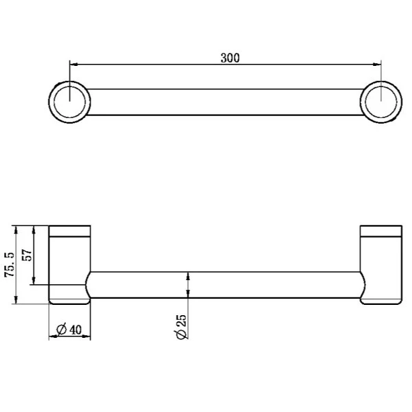Nero Mecca Care 25mm Grab Rail 300mm | Brushed Bronze | - Image 3