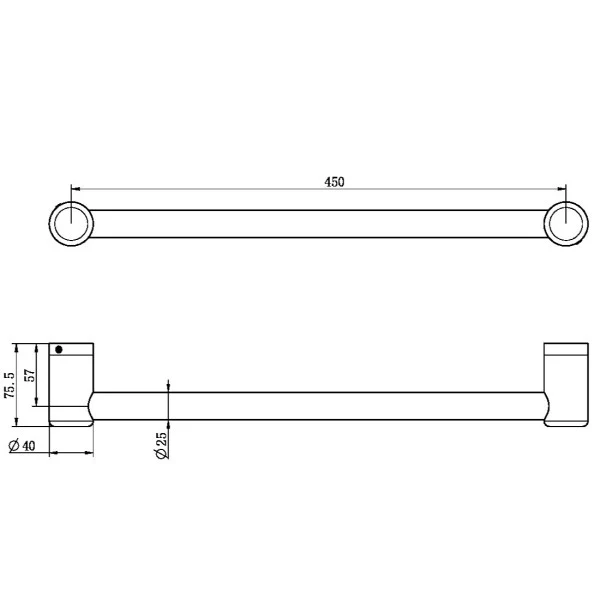 Nero Mecca Care 25mm Grab Rail 450mm | Brushed Bronze | - Image 3