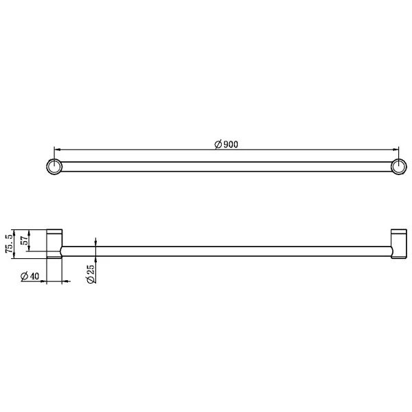 Nero Mecca Care 25mm Grab Rail 900mm | Brushed Gold | - Image 3