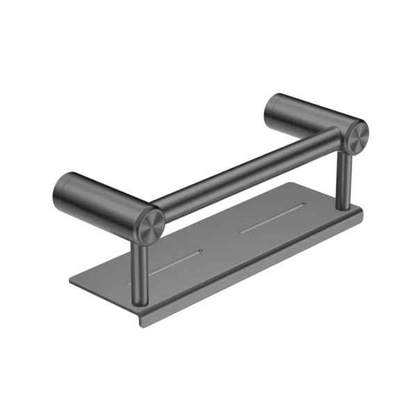 Nero Mecca Care 25mm Grab Rail With Shelf 300mm | Gun Metal |