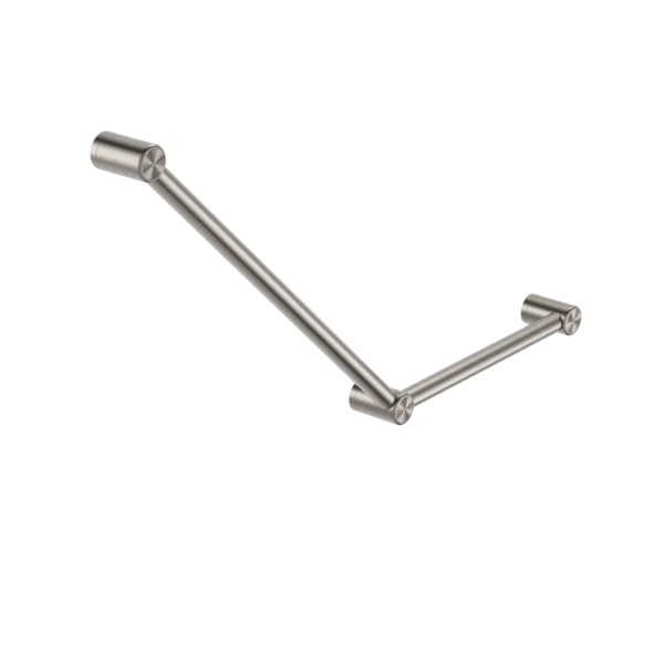 Nero Mecca Care 32mm Ambulant Toilet Grab Rail 45 Degree 750x450mm | Brushed Nickel |