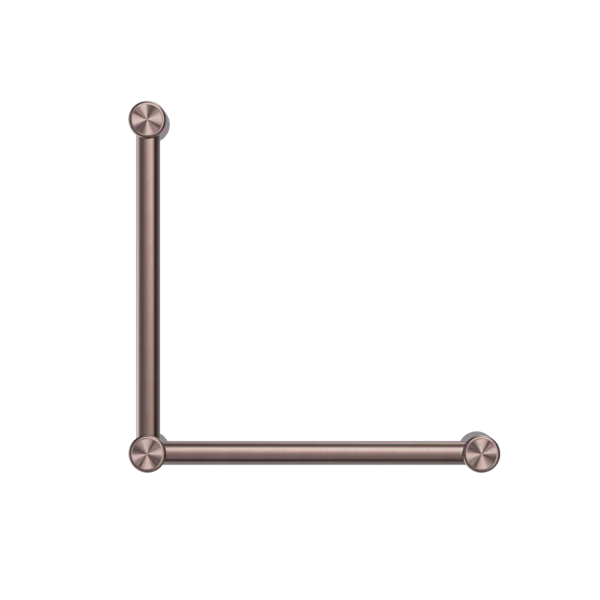Nero Mecca Care 32mm Ambulant Toilet Grab Rail 90 Degree 450x450mm | Brushed Bronze | - Image 2