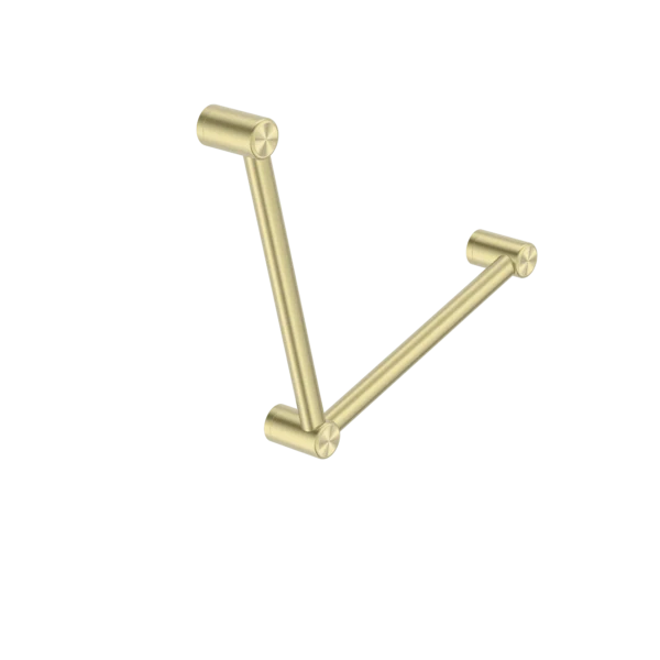 Nero Mecca Care 32mm Ambulant Toilet Grab Rail 90 Degree 450x450mm | Brushed Gold |