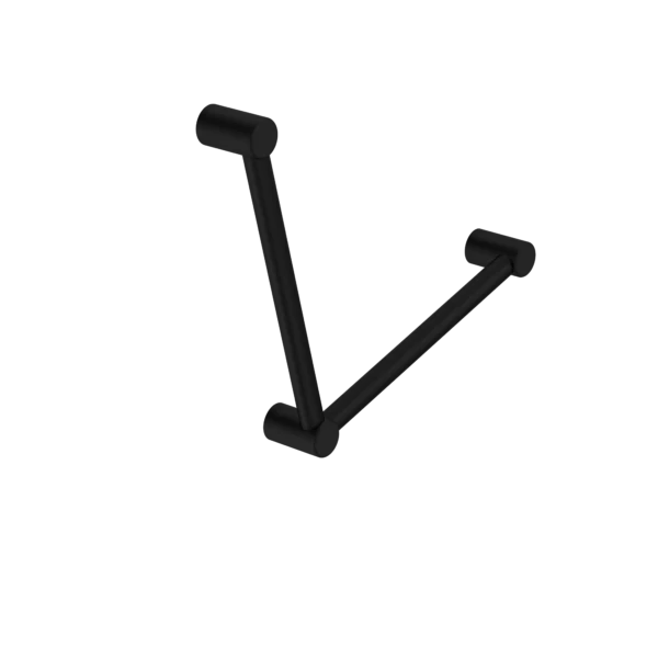 Nero Mecca Care 32mm Ambulant Toilet Grab Rail 90 Degree 450x450mm | Matte Black |