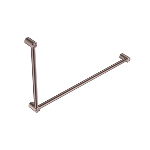 Nero Mecca Care 32mm DDA Grab Rail Set 90 Degree 600x1000mm | Brushed Bronze |