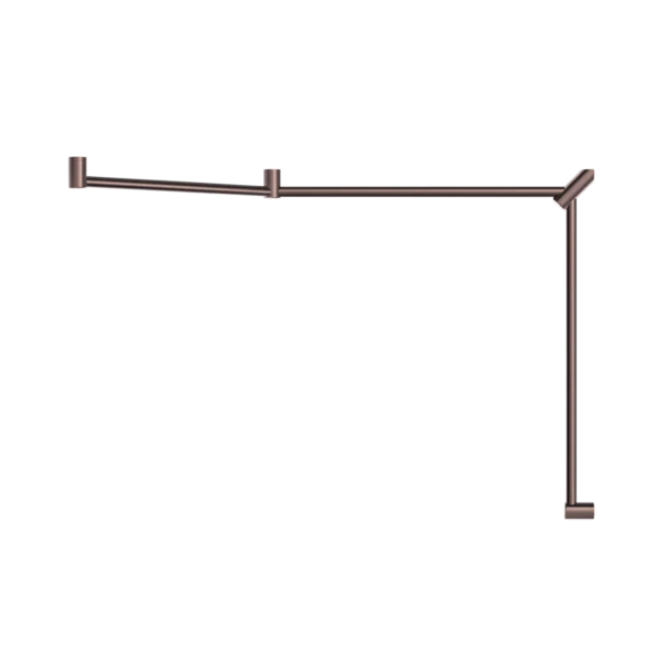 Nero Mecca Care 32mm DDA Toilet Grab Rail Set 45 Degree Continuous 750x965x1025mm | Brushed Bronze | - Image 2