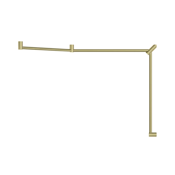 Nero Mecca Care 32mm DDA Toilet Grab Rail Set 45 Degree Continuous 750x965x1025mm | Brushed Gold | - Image 2