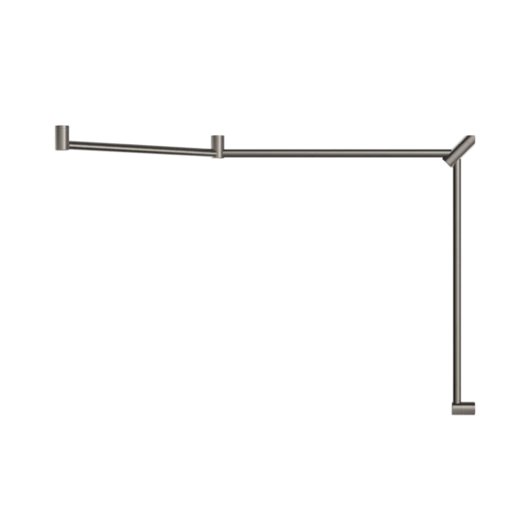 Nero Mecca Care 32mm DDA Toilet Grab Rail Set 45 Degree Continuous 750x965x1025mm | Brushed Nickel | - Image 2