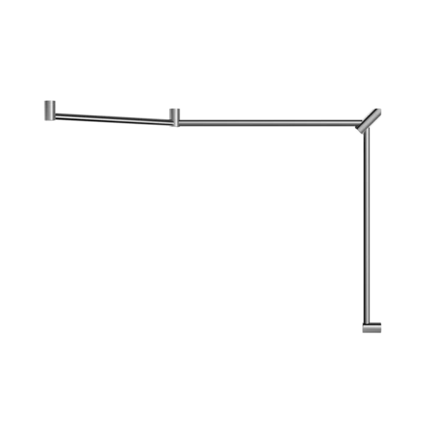 Nero Mecca Care 32mm DDA Toilet Grab Rail Set 45 Degree Continuous 750x965x1025mm | Chrome | - Image 2