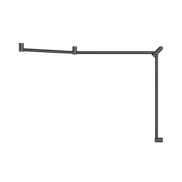 Nero Mecca Care 32mm DDA Toilet Grab Rail Set 45 Degree Continuous 750x965x1025mm | Gun Metal | - Image 2