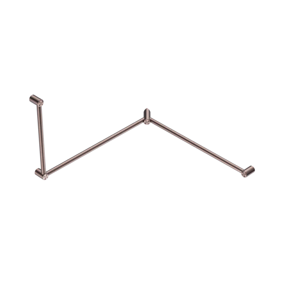 Nero Mecca Care 32mm DDA Toilet Grab Rail Set 90 Degree Continuous 600x1065x1025mm | Brushed Bronze |
