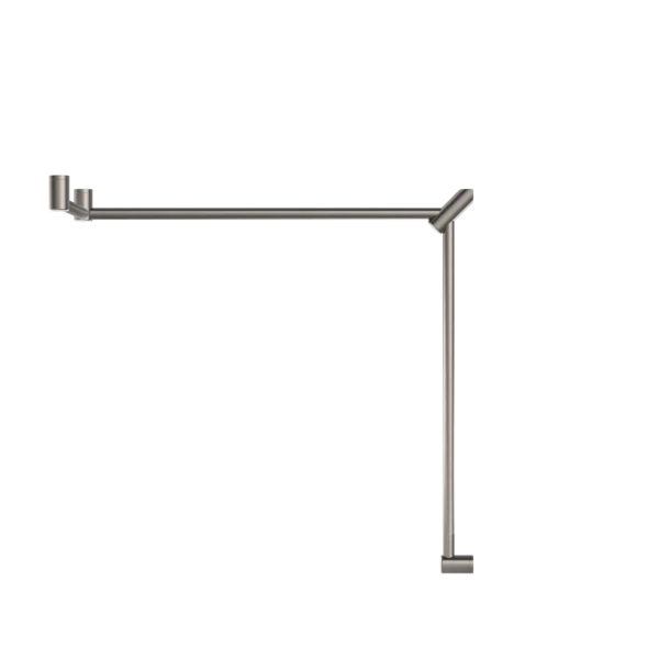 Nero Mecca Care 32mm DDA Toilet Grab Rail Set 90 Degree Continuous 600x1065x1025mm | Brushed Nickel | - Image 2