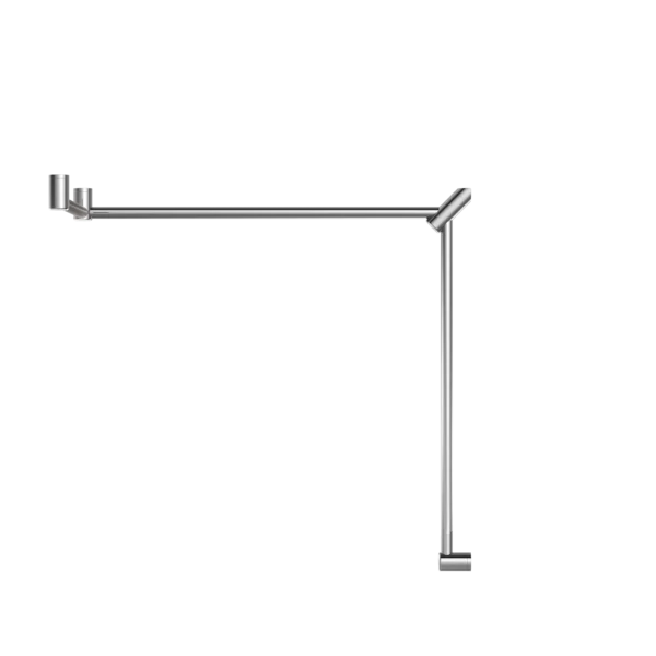 Nero Mecca Care 32mm DDA Toilet Grab Rail Set 90 Degree Continuous 600x1065x1025mm | Chrome | - Image 2