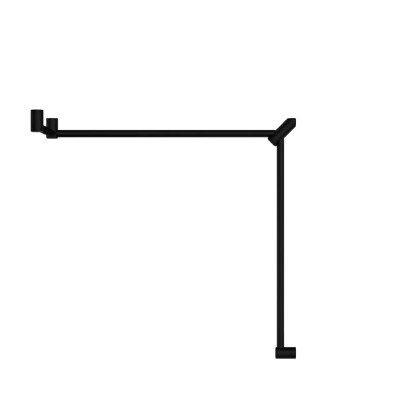 Nero Mecca Care 32mm DDA Toilet Grab Rail Set 90 Degree Continuous 600x1065x1025mm | Matte Black | - Image 2