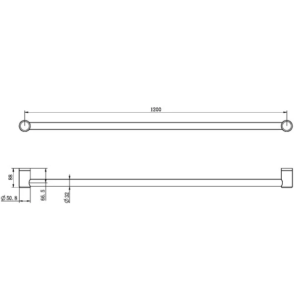 Nero Mecca Care 32mm Grab Rail 1200mm | Brushed Gold | - Image 3
