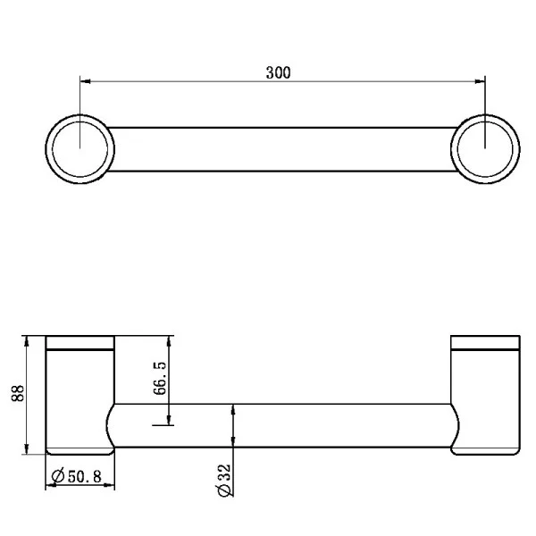 Nero Mecca Care 32mm Grab Rail 300mm | Brushed Gold | - Image 3