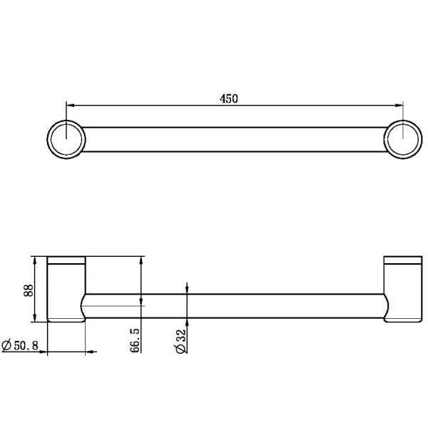 Nero Mecca Care 32mm Grab Rail 450mm | Brushed Bronze | - Image 3