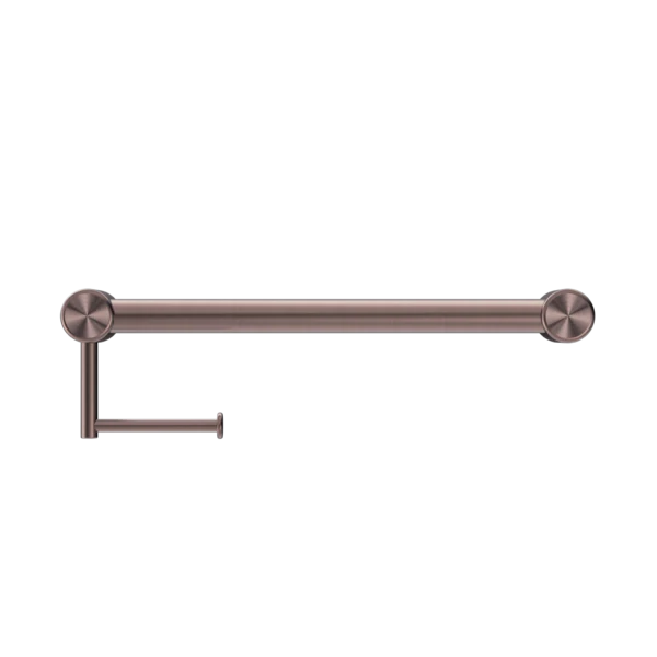 Nero Mecca Care 32mm Grab Rail With Toilet Roll Holder 450mm | Brushed Bronze | - Image 2