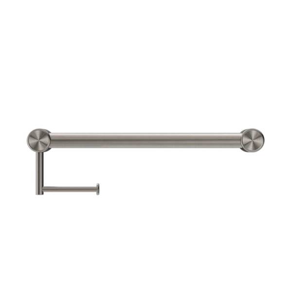 Nero Mecca Care 32mm Grab Rail With Toilet Roll Holder 450mm | Brushed Nickel | - Image 2