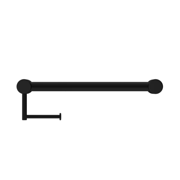 Nero Mecca Care 32mm Grab Rail With Toilet Roll Holder 450mm | Matte Black | - Image 2