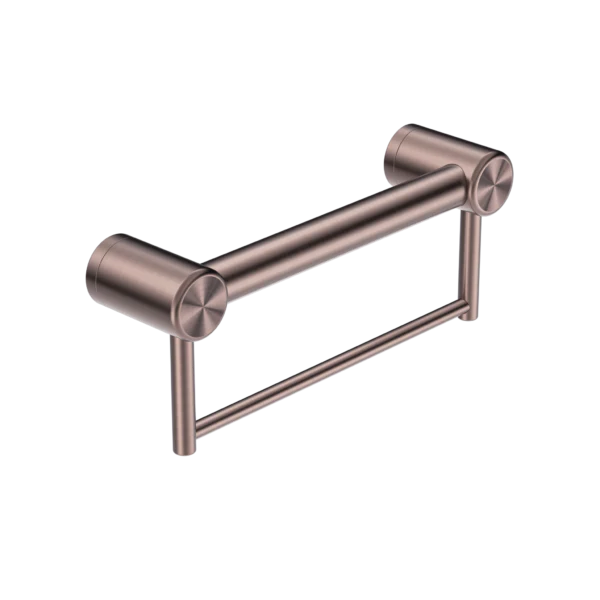 Nero Mecca Care 32mm Grab Rail With Towel Holder 300mm | Brushed Bronze |