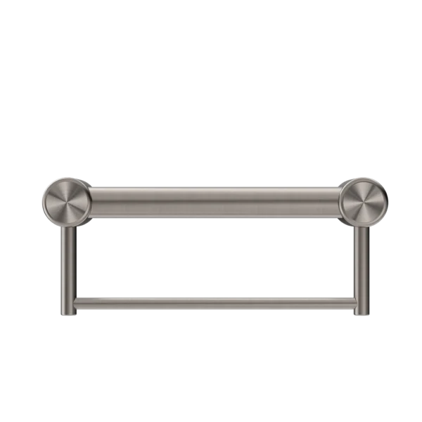 Nero Mecca Care 32mm Grab Rail With Towel Holder 300mm | Brushed Nickel | - Image 2