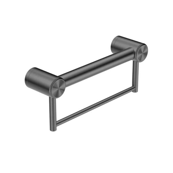 Nero Mecca Care 32mm Grab Rail With Towel Holder 300mm | Gun Metal |