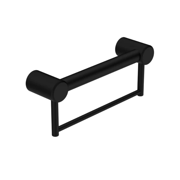 Nero Mecca Care 32mm Grab Rail With Towel Holder 300mm | Matte Black |