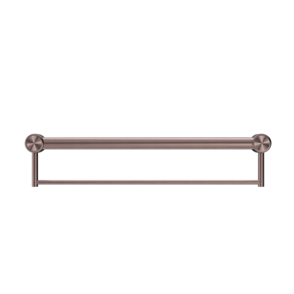 Nero Mecca Care 32mm Grab Rail With Towel Holder 600mm | Brushed Bronze | - Image 2