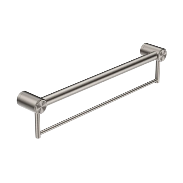 Nero Mecca Care 32mm Grab Rail With Towel Holder 600mm | Brushed Nickel |