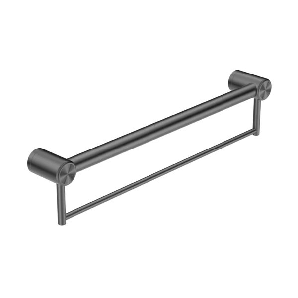 Nero Mecca Care 32mm Grab Rail With Towel Holder 600mm | Gun Metal |