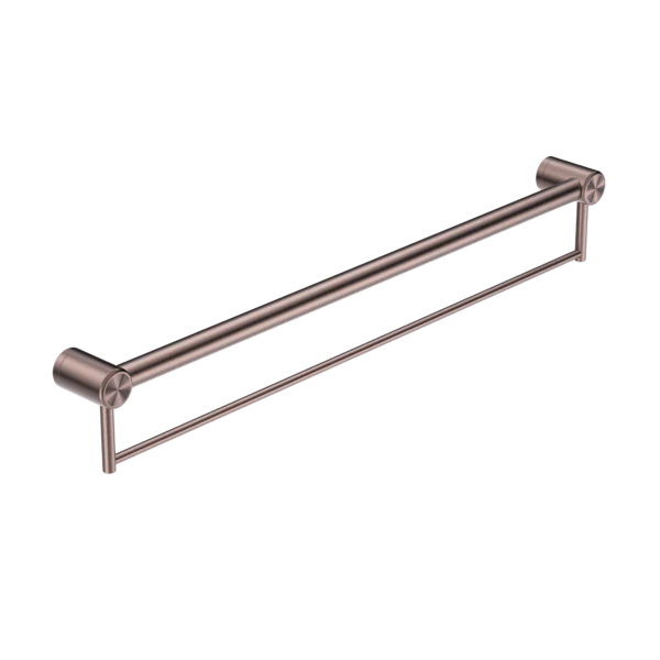 Nero Mecca Care 32mm Grab Rail With Towel Holder 900mm | Brushed Bronze |