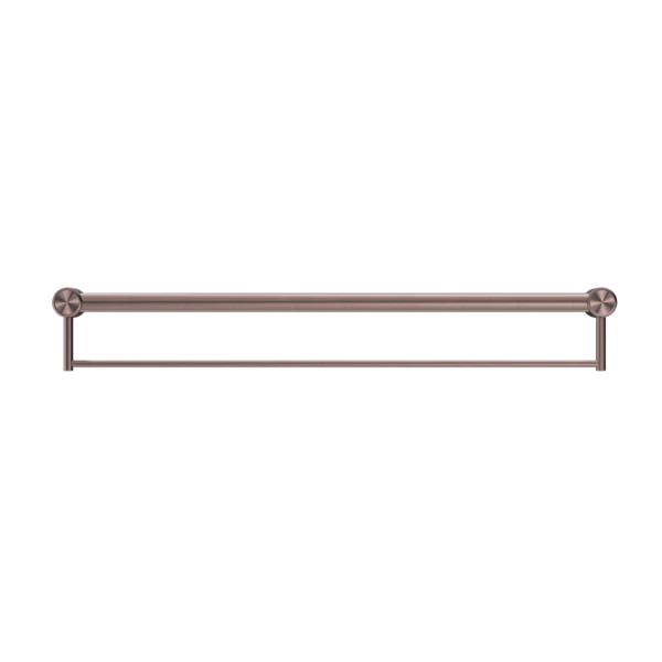 Nero Mecca Care 32mm Grab Rail With Towel Holder 900mm | Brushed Bronze | - Image 2