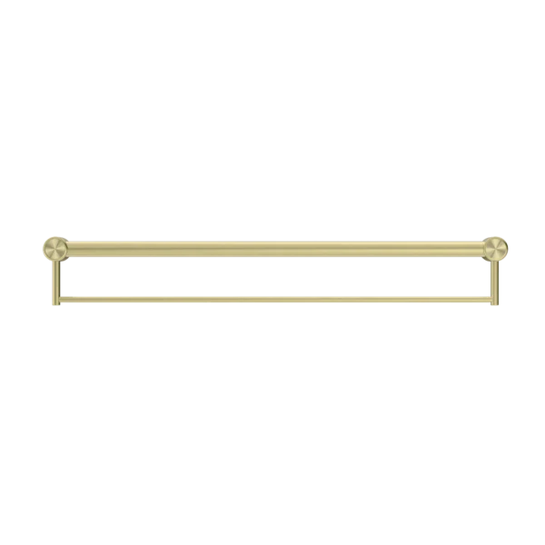 Nero Mecca Care 32mm Grab Rail With Towel Holder 900mm | Brushed Gold | - Image 2