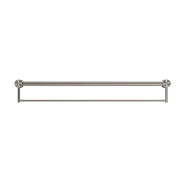 Nero Mecca Care 32mm Grab Rail With Towel Holder 900mm | Brushed Nickel | - Image 2