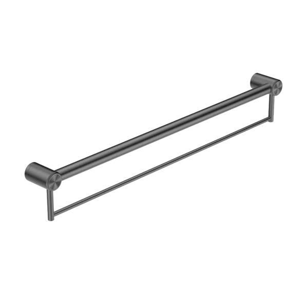Nero Mecca Care 32mm Grab Rail With Towel Holder 900mm | Gun Metal |