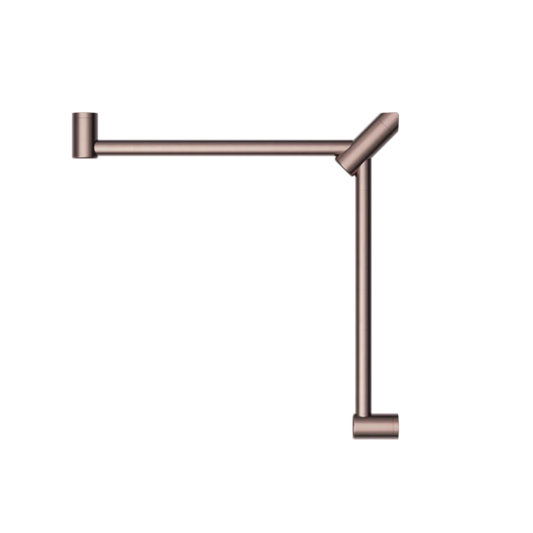 Nero Mecca Care 32mm Wrap Around Corner Grab Rail 600x600mm | Brushed Bronze | - Image 2