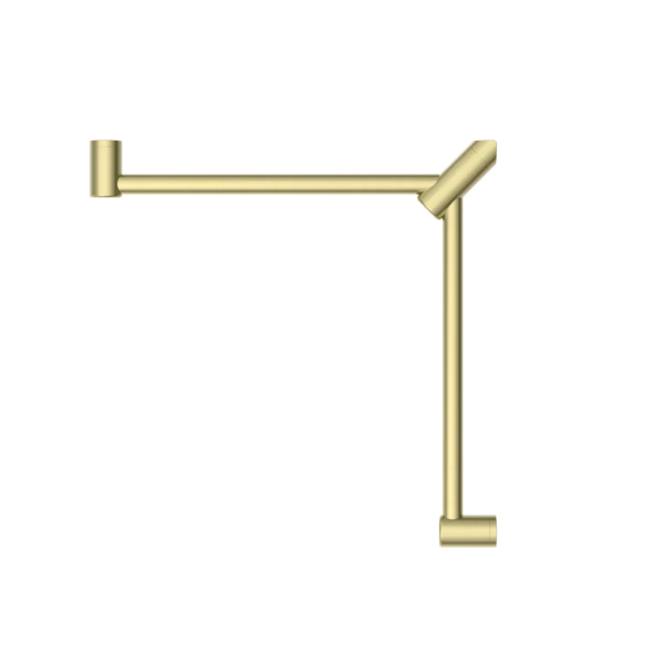 Nero Mecca Care 32mm Wrap Around Corner Grab Rail 600x600mm | Brushed Gold | - Image 2