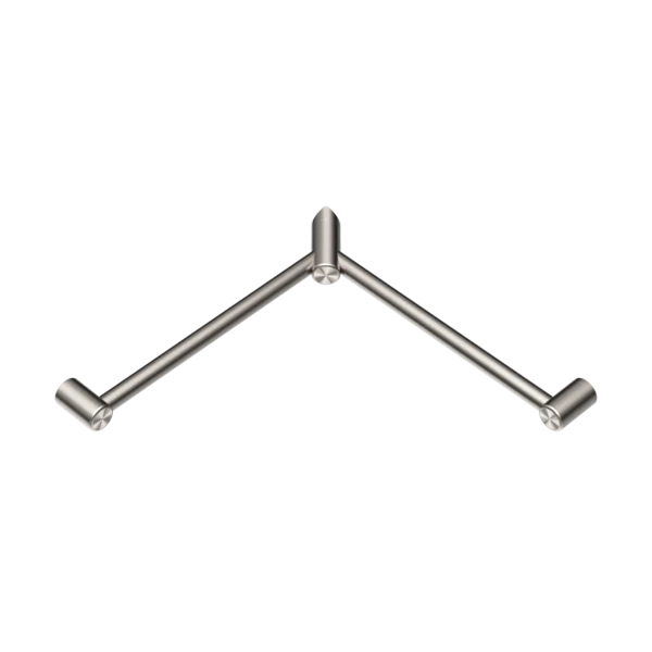 Nero Mecca Care 32mm Wrap Around Corner Grab Rail 600x600mm | Brushed Nickel |
