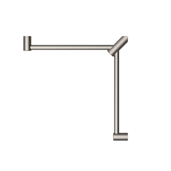 Nero Mecca Care 32mm Wrap Around Corner Grab Rail 600x600mm | Brushed Nickel | - Image 2