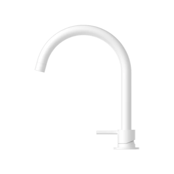 Nero Mecca Hob Basin Mixer and Spout (Round Spout) | Matte White | - Image 2