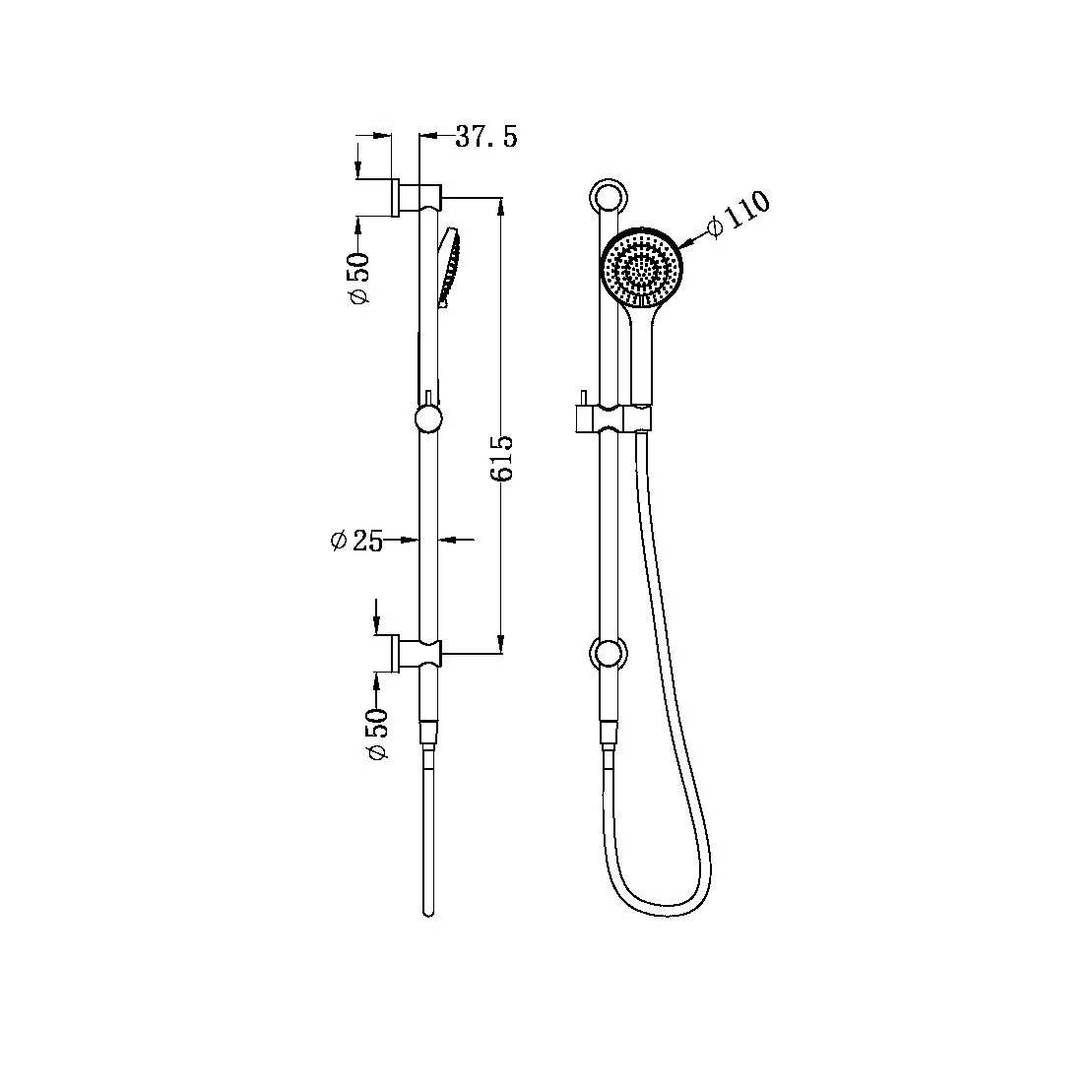 Nero Mecca Rail Shower with Air Shower | Matte White | - Image 4