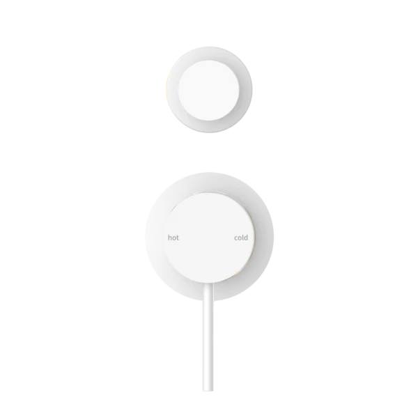 Nero Mecca Shower Mixer With Diverter Separate Back Plate | Matte White | - Image 2