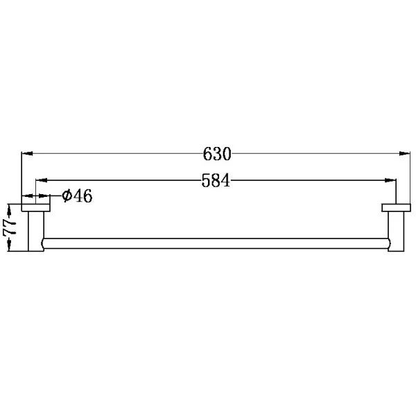 Nero Mecca Single Towel Rail 600mm | Brushed Bronze | - Image 2