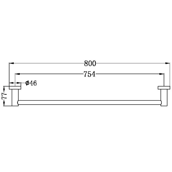 Nero Mecca Single Towel Rail 800mm | Brushed Bronze | - Image 2