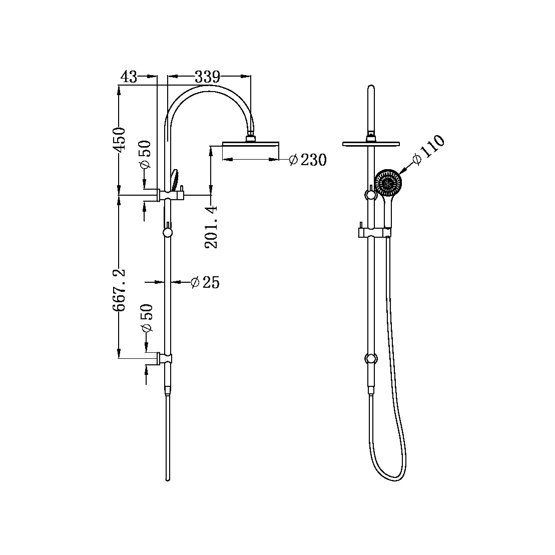 Nero Mecca Twin Shower with Air Shower | Matte White | - Image 4