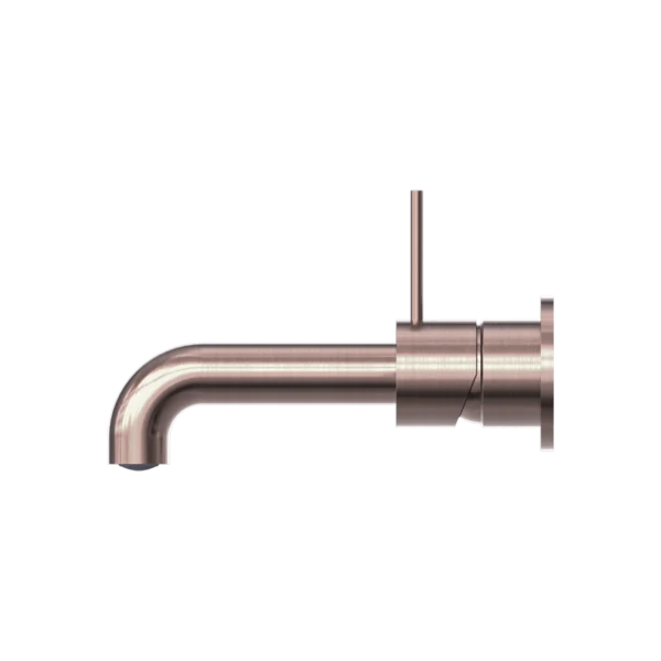 Nero Mecca Wall Basin Mixer Handle Up (Separate Back Plate) | Brushed Bronze | - Image 3